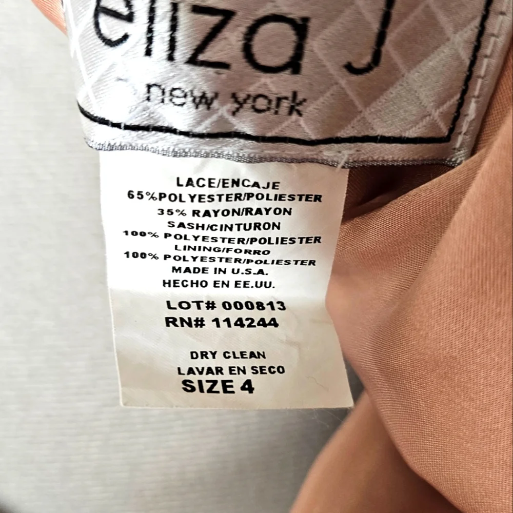 Classy Eliza J New York Black Lace & Nude Champagne Elegant Lady Cocktail Dress - Picture 5 of 15